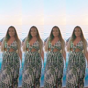Front tie tropical dress